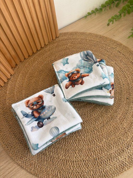 Lingettes lavables oursons