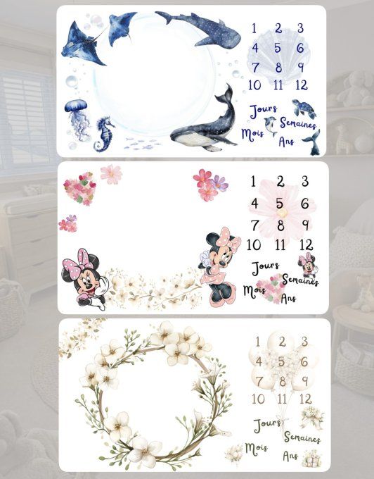 Couverture étape exclusive minky doux motif au choix