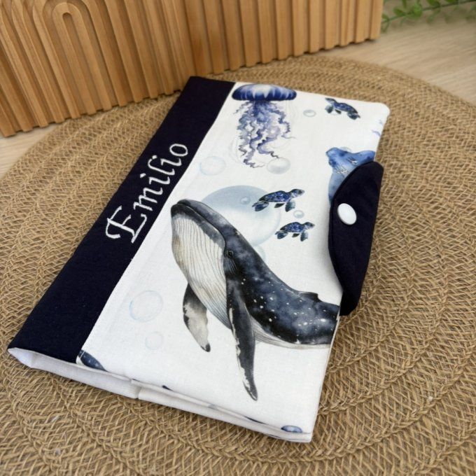 Housse pour carnet de santé FOND MARIN 