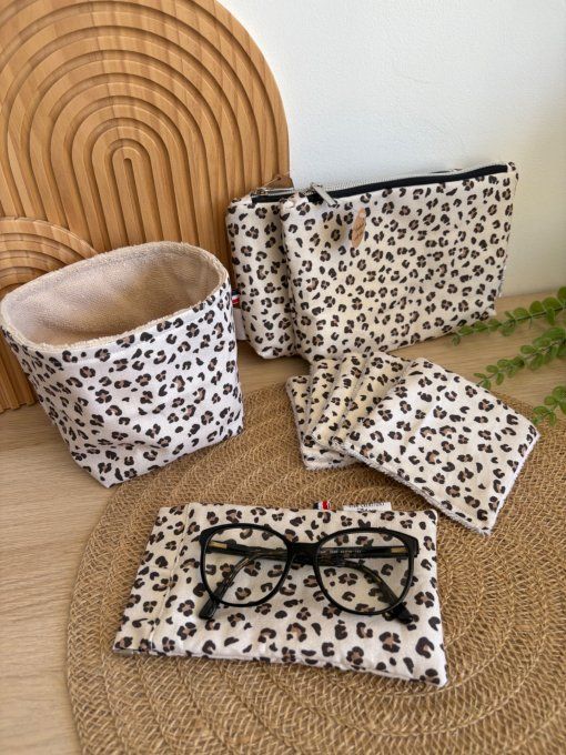 collection léopard /etuilunette,rangement, trousse de toilette