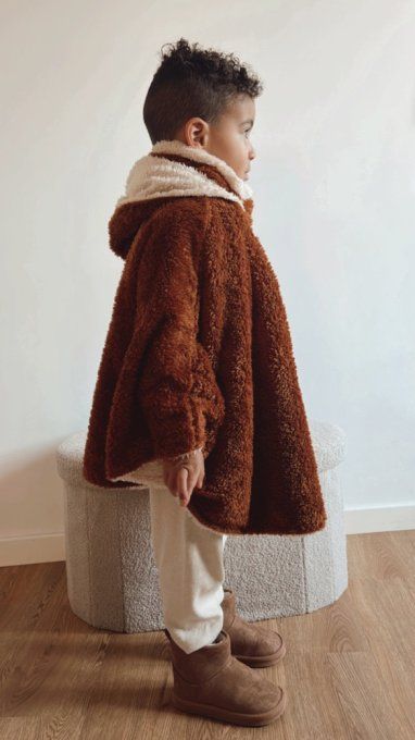 Poncho teddy enfant réversible pour sécurité voiture