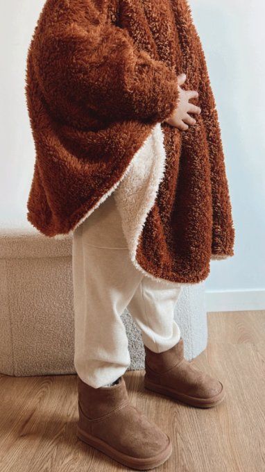 Poncho teddy enfant réversible pour sécurité voiture