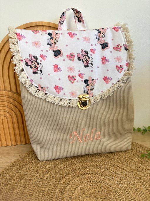 Sac à dos rabat petit format motif au choix