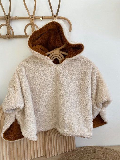 Poncho teddy hiver réversible