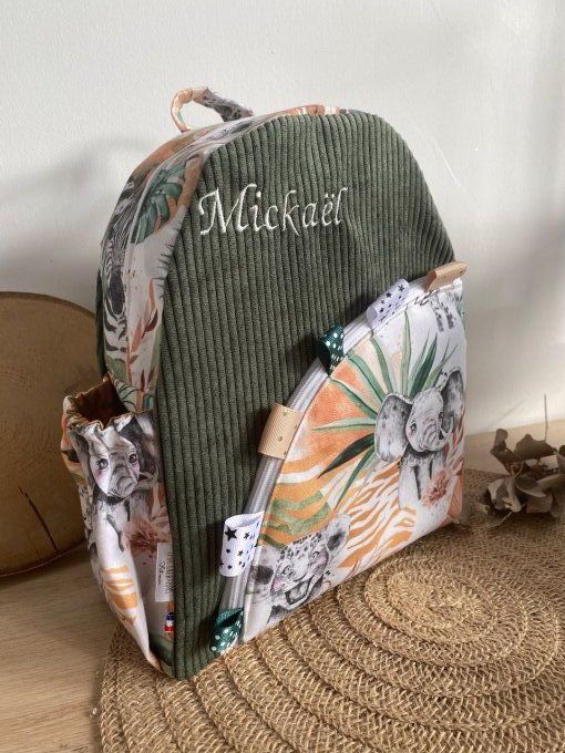 Sac à dos cartable maternelle tissus au choix fait main